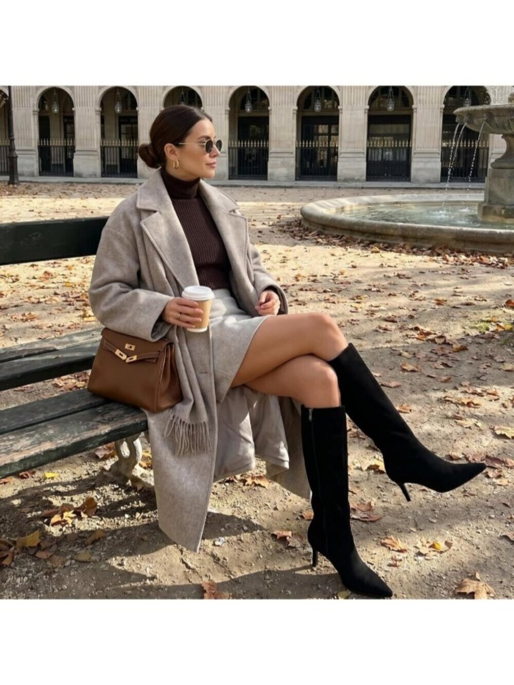 Women's Black Suede Knee High Boots 2.5-Inch Stiletto Heel Boots Pointed Toe - Picture 3 of 6